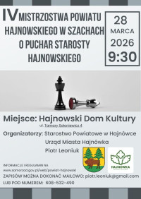 IV Mistrzostwa Powiatu w szachach o Puchar Starosty Hajnowskiego