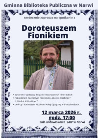 Spotkanie z Doroteuszem Fionikiem w Gminnej Bibliotece Publicznej w Narwi 