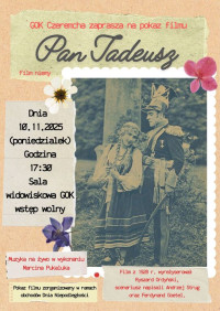 Pokaz filmu niemego "Pan Tadeusz" z muzyką na żywo