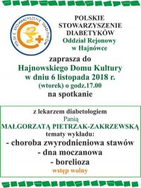 Szkoła Diabetyka – 6.11.2018