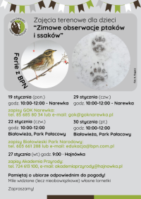 Ferie w Regionie Puszczy Białowieskiej: Zajęcia terenowe dla dzieci i młodzieży