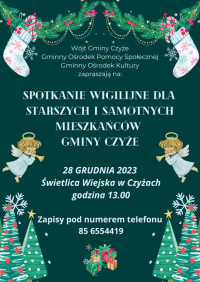Spotkanie wigilijne dla mieszkańców Gminy Czyże