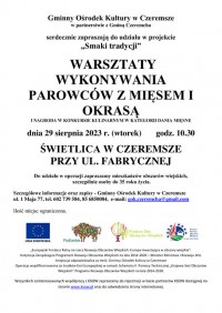 Warsztaty wykonywania parowców z mięsem i okrasą