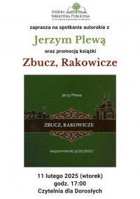 Spotkanie autorskie z Jerzym Plewą i promocja książki "Zbucz, Rakowicze"