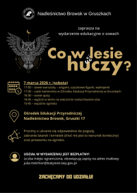 Wydarzenie edukacyjne o sowach pn. „Co w lesie huczy?”