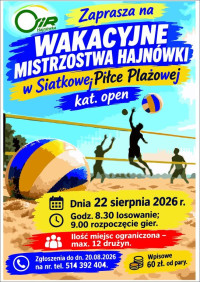Wakacyjne mistrzostwa Hajnówki w Siatkowej Piłce Plażowej Kat. OPEN