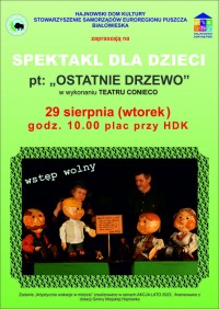 Spektakl dla dzieci pt. "Ostatnie drzewo"
