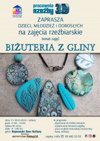 zajęcia rzeźbiarskie. Temat zajęć „Biżuteria z gliny”