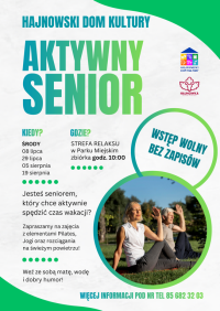 AKTYWNY SENIOR zajęcia z elementami Pilates, Jogi oraz rozciągania na świeżym powietrzu