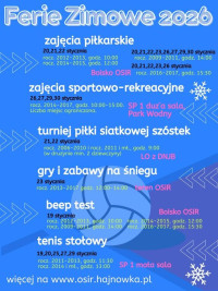 Ferie 2026 w Ośrodku Sportu i Rekreacji w Hajnówce