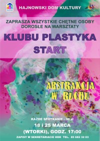 Warsztaty Klubu Plastyka StART. Temat – „Abstrakcja w ruchu”
