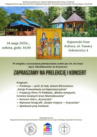 Prelekcja i koncert z okazji poświęcenia cerkwi na Krynoczce