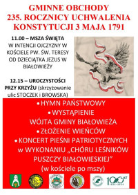 Gminne obchody 235 Rocznicy Uchwalenia Konstytucji 3 Maja