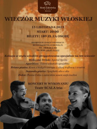 Wieczór muzyki włoskiej w Hotelu Żubrówka