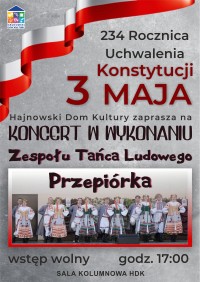 Koncert z okazji Obchodów 234 Rocznicy Uchwalenia Konstytucji 3 Maja 