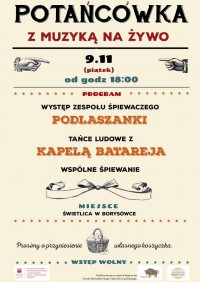 Potańcówka z muzyką na żywo, 9.11.2018