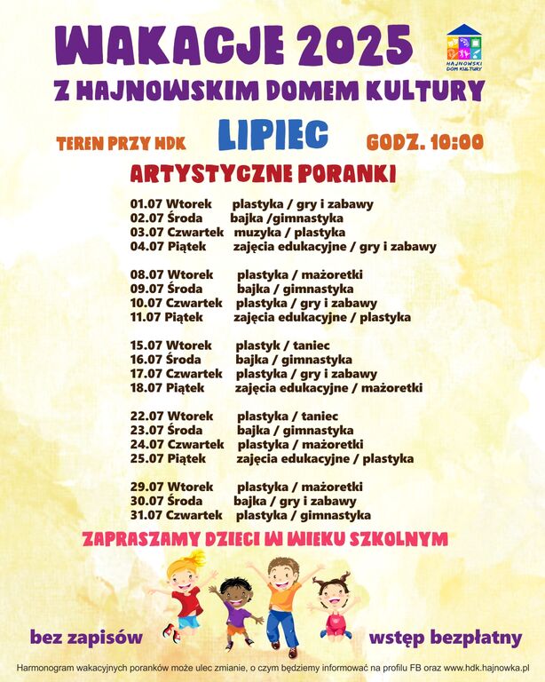 Poranki Wakacyjne PLAKAT GRAFIK 2025 net