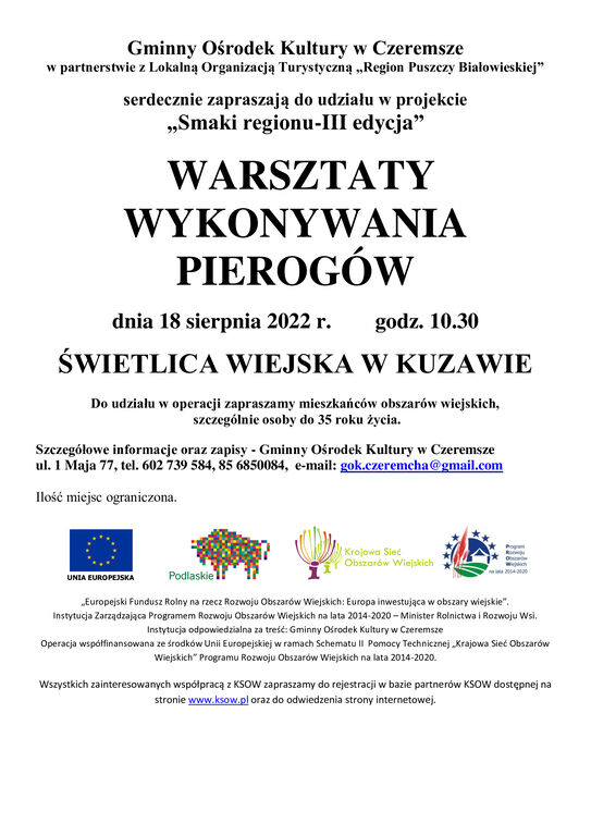 WARSZTATY PIEROGI 18.08.2022