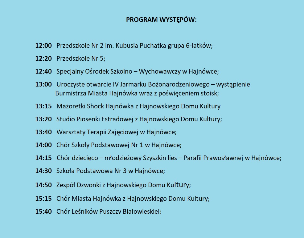 program wystepow 18.12.2022