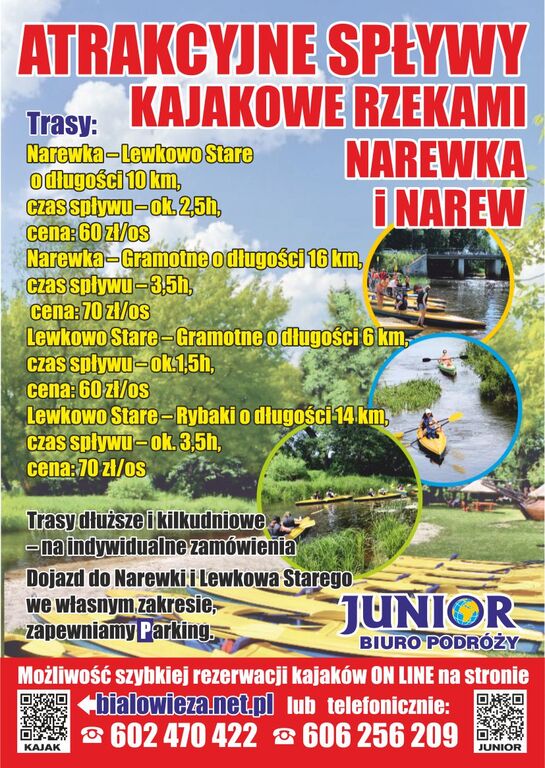 splywy kajakowe Narewka i Narew