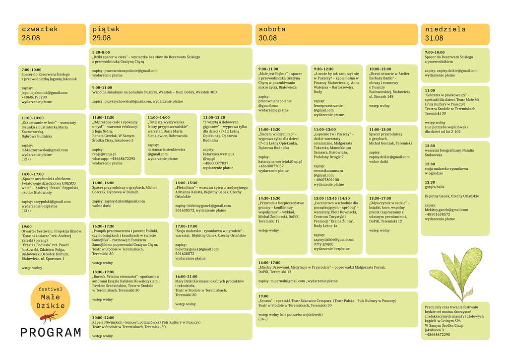 Male Dzikie 2025 program