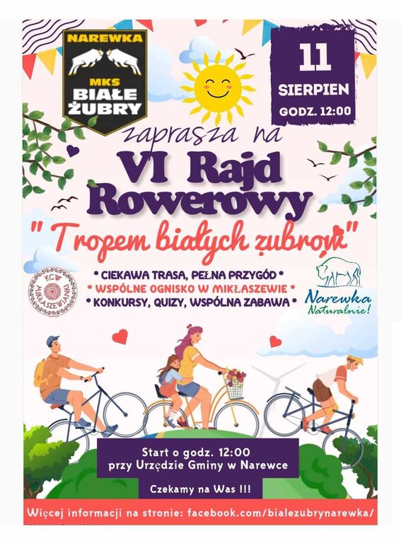 VI rajd rowerowy bialych zubrow 11.08.2024