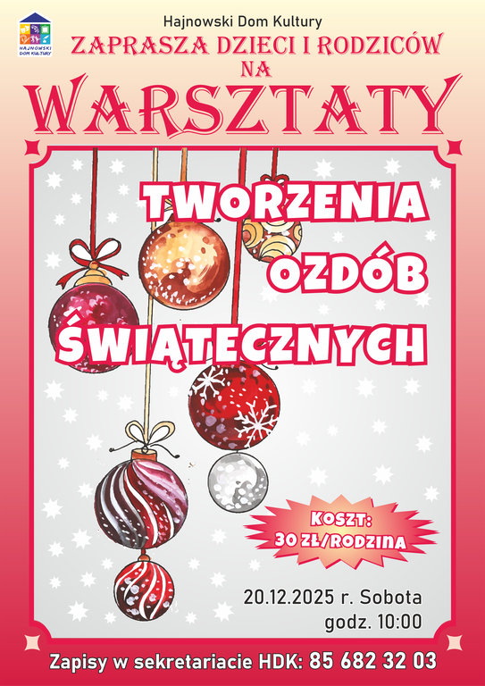 WARSZTATY robienia ozdob swiatecznych