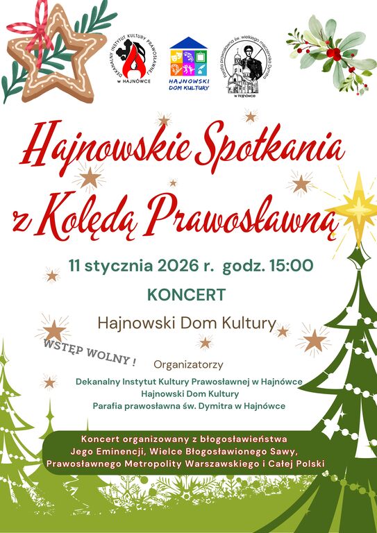 plakat 2026 Hajnowskie Spotkania z Koleda Prawoslawna