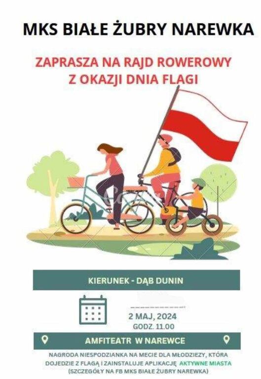 rajd rowerow yz okazji dnia flagi 2.05.2024