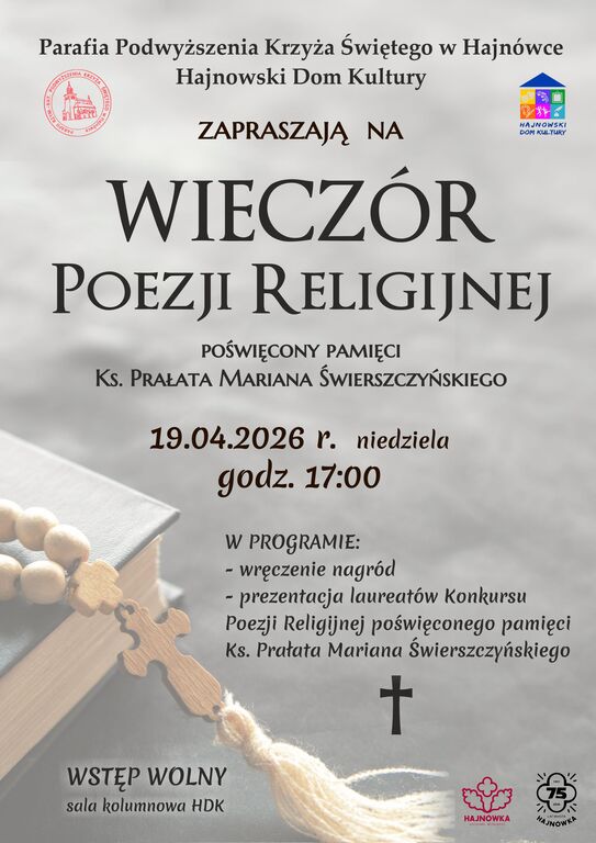 Poezja Religijna 2026 WIECZOR PLAKAT NET