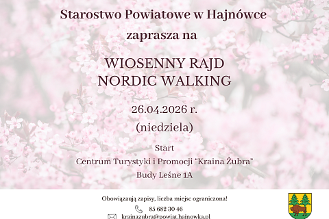 Wiosenny Rajd Nordic Walking dla Mieszkańców Powiatu Hajnowskiego
